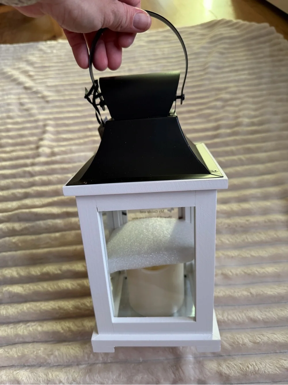 Mom Memories White & Black Decorative Lantern